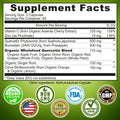 Supplement Facts for Quercetin formula: 2-capsule serving with 125 mg Vitamin C from organic acerola cherry (139% DV), 15 mg Zinc as picolinate (136% DV), 500 mg Quercetin Phytosome, 200 mg Bromelain, 175 mg Organic Wholefood Quercetin Blend (apple, onion, grape, broccoli), 100 mg Organic Ginger Root, and 100 mg Citrus Bioflavonoids from organic orange and lemon. Vegan, non-GMO, no gluten, GMP-certified, made in USA, third-party tested.