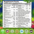 Supplement Facts label for a multivitamin by Supplements Studio. Shows a serving size of 1 capsule with 60 servings per container. Includes vitamins A, C, D3, E, B-complex, magnesium, zinc, selenium, copper, and blends such as Organic Superfood Blend, Digestive Enzyme Blend, Multi-Strain Probiotics, and Saw Palmetto Extract. No fillers or excipients. Vegan, non-GMO, gluten-free, third-party tested, made in a GMP-certified facility.