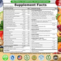 Supplement Facts label for Whole Food Multivitamin showing vitamins, minerals, herbal blends, and superfoods per 3-capsule serving. Highlights include Aquamin® calcium, probiotics, enzymes, and mushroom blend.