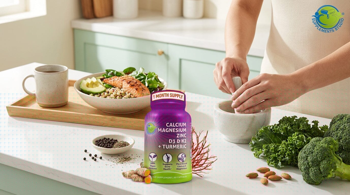 Plant-Based Bone Health Supplements with Black Pepper