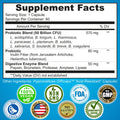 3-in-1 probiotic complex supplement facts table image