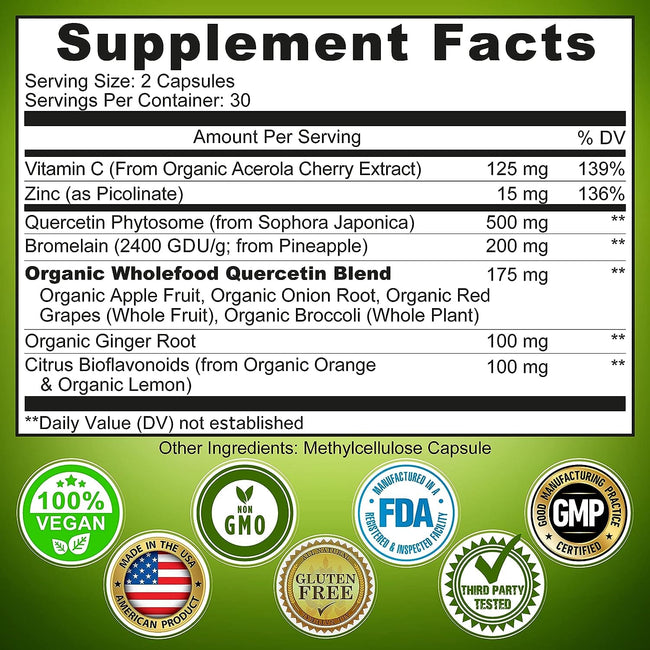 Quercetin 60 count supplements facts