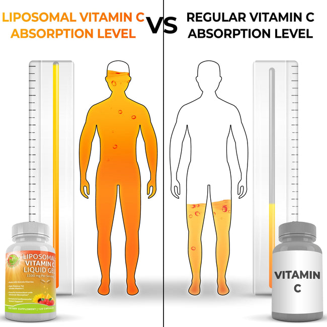Liposomal Vitamin C Liquid Gel Capsules 1100mg - 120 Count