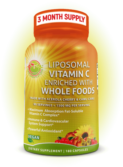 Liposomal Supplements Liposomal Vitamin C Powder Capsules 1500mg - 180 Count