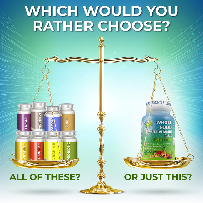 which would you rather choose? over 8 different supplements or just our whole food multivitamin?