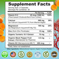 Plant-Based Calcium 500mg (Aquamin), Magnesium, Zinc, D3 & K2, Organic Turmeric
