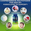 Vegan Daily Multivitamin for Men 50+ with Saw Palmetto, Biotin, Eye Support & Superfoods