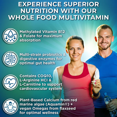 Whole Food Multivitamin Vegan Whole Food Multivitamin with Iron for Women and Men